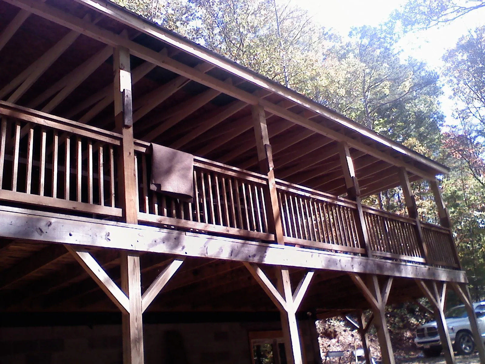 Timber framing under a new elevated porch and deck — Roof Leak Repair in Hermanville by Roofing Brothers